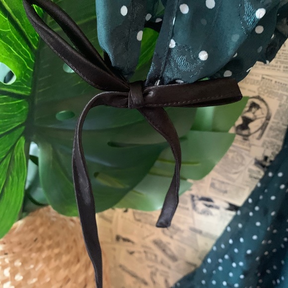 Moon river Forest Green Polka Dot Print Dress XS - Picture 10 of 13